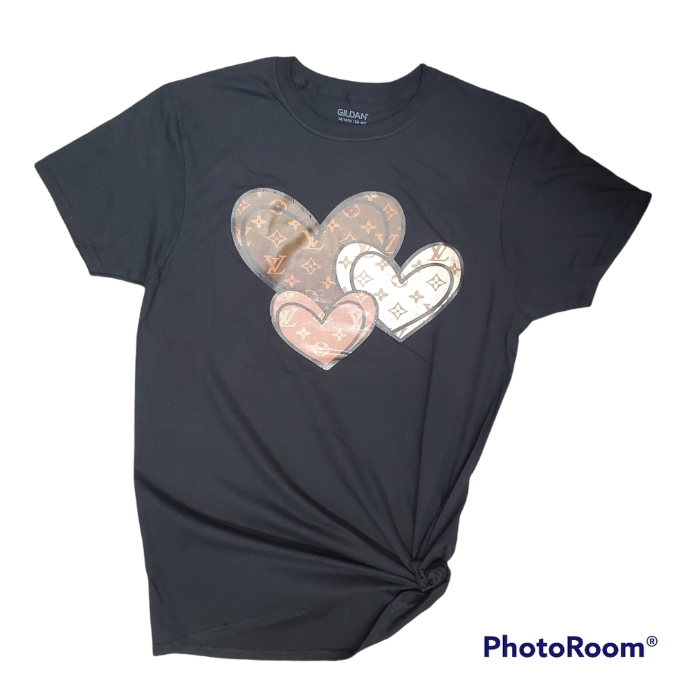 Custom designer inspires heart valentine tee large
